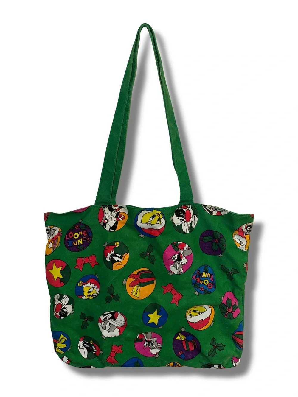 Vtg 1993 Looney Tunes Holiday Mischief Canvas Tote Bag